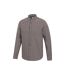 Mens Driftwood Checked Organic Shirt Dark Grey Mountain Warehouse-4