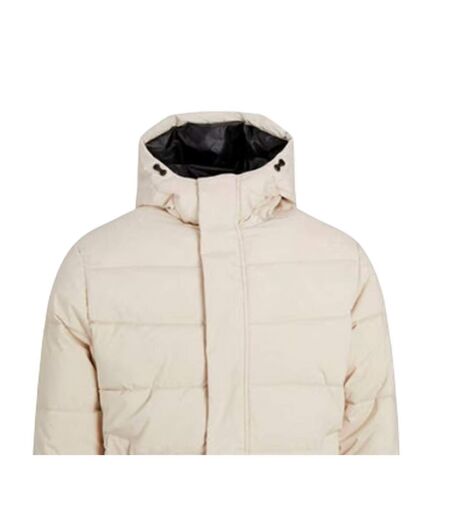 Mens Colour Block Ribbed Hooded Puffer Jacket Moonbeam Jack And Jones