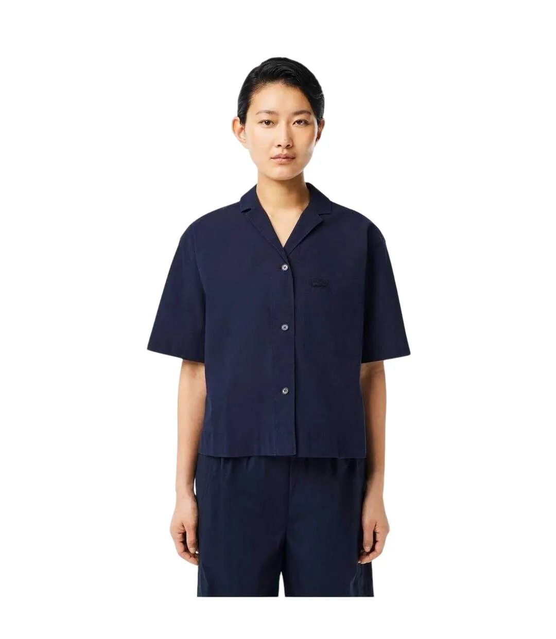 Chemise Motif/style Brodé Femme Bleu Marine Foncé Lacoste-2
