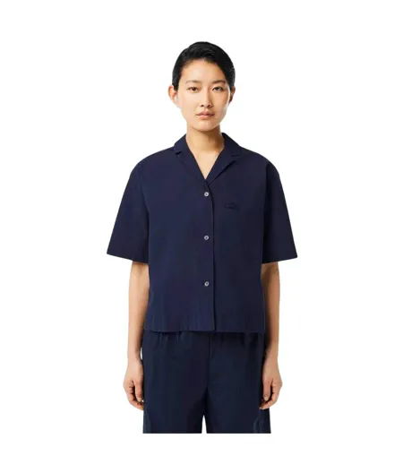 Chemise Motif/style Brodé Femme Bleu Marine Foncé Lacoste