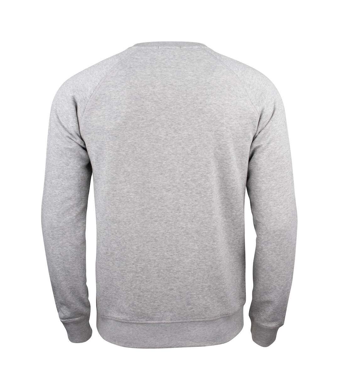 Mens Premium Melange Sweatshirt Grey Melange Clique-2