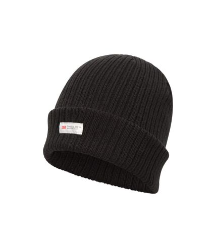 Mens knitted thinsulate beanie black Mountain Warehouse