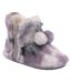 Ladies Fluffy Pom Pom Memory Foam Slipper Booties-2