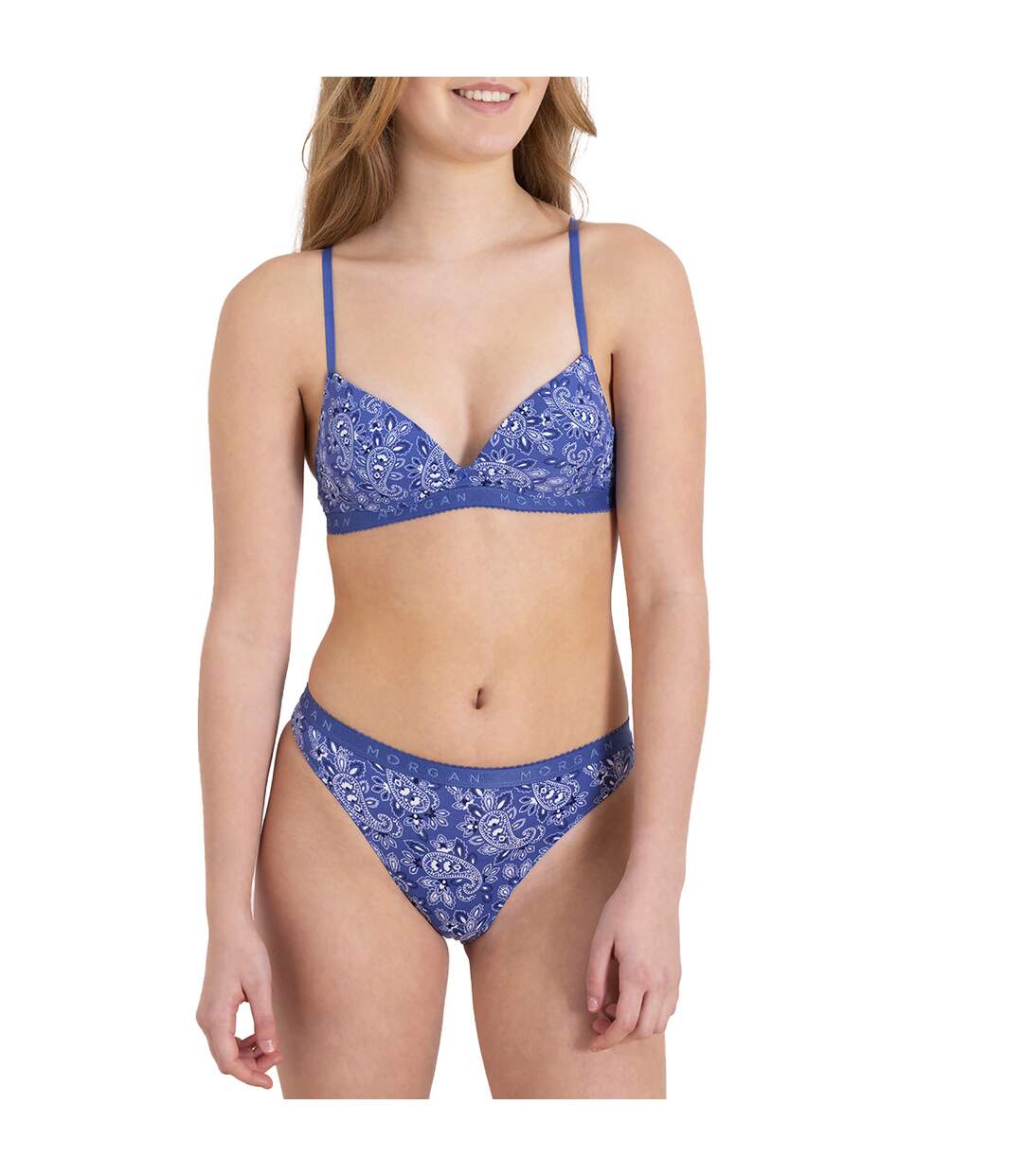 Soutien-gorge sans armatures souple bleu Gaby