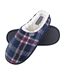 Pantoufles Mule Homme Doublé Polaire avec Tartan-1