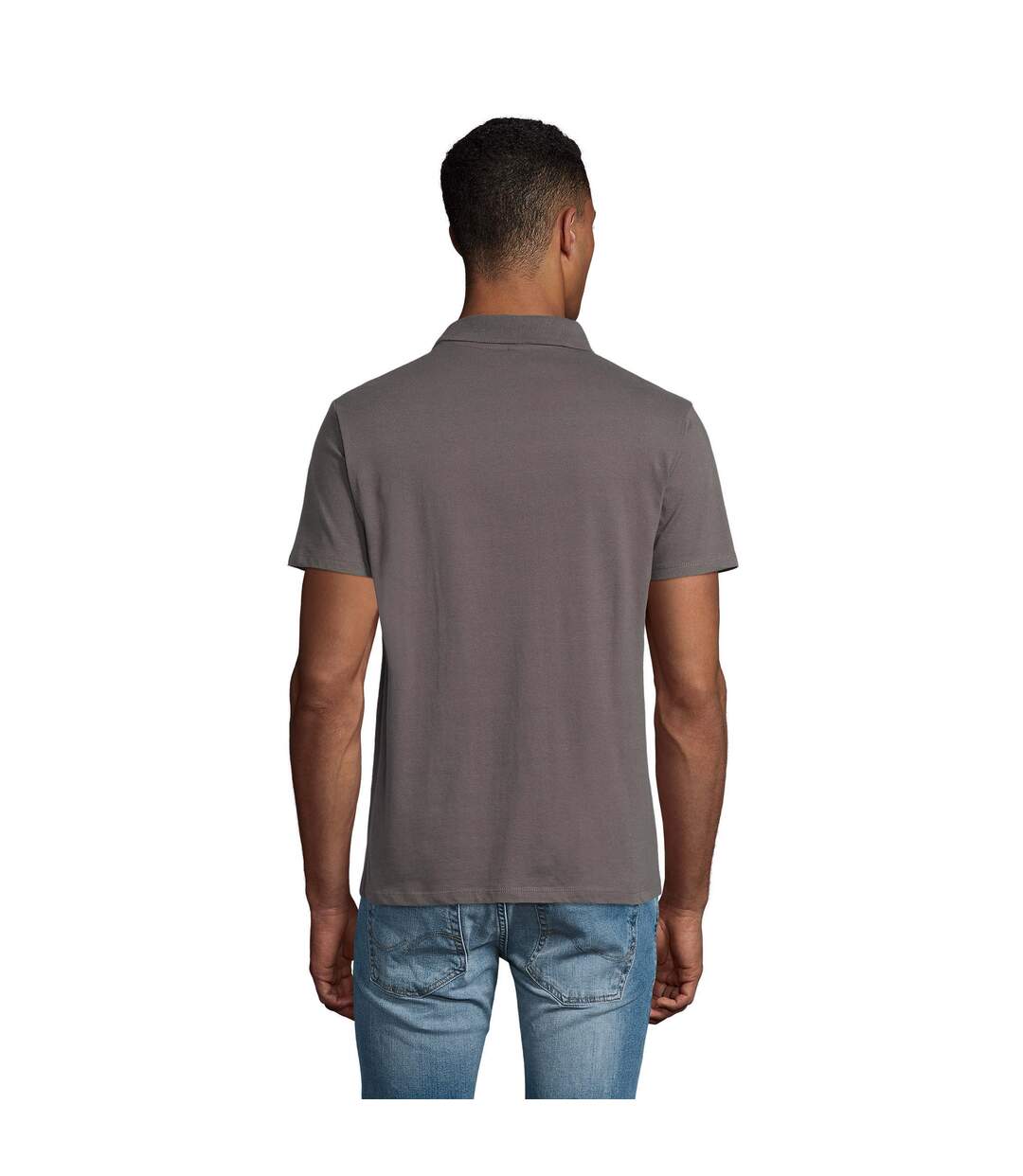 Polo Prescott Homme Gris Foncé SOLS-3