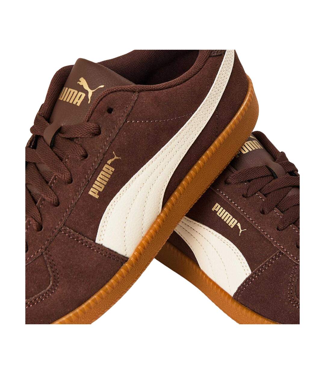 Mens Club Suede Trainers Brown White Gum Puma-4