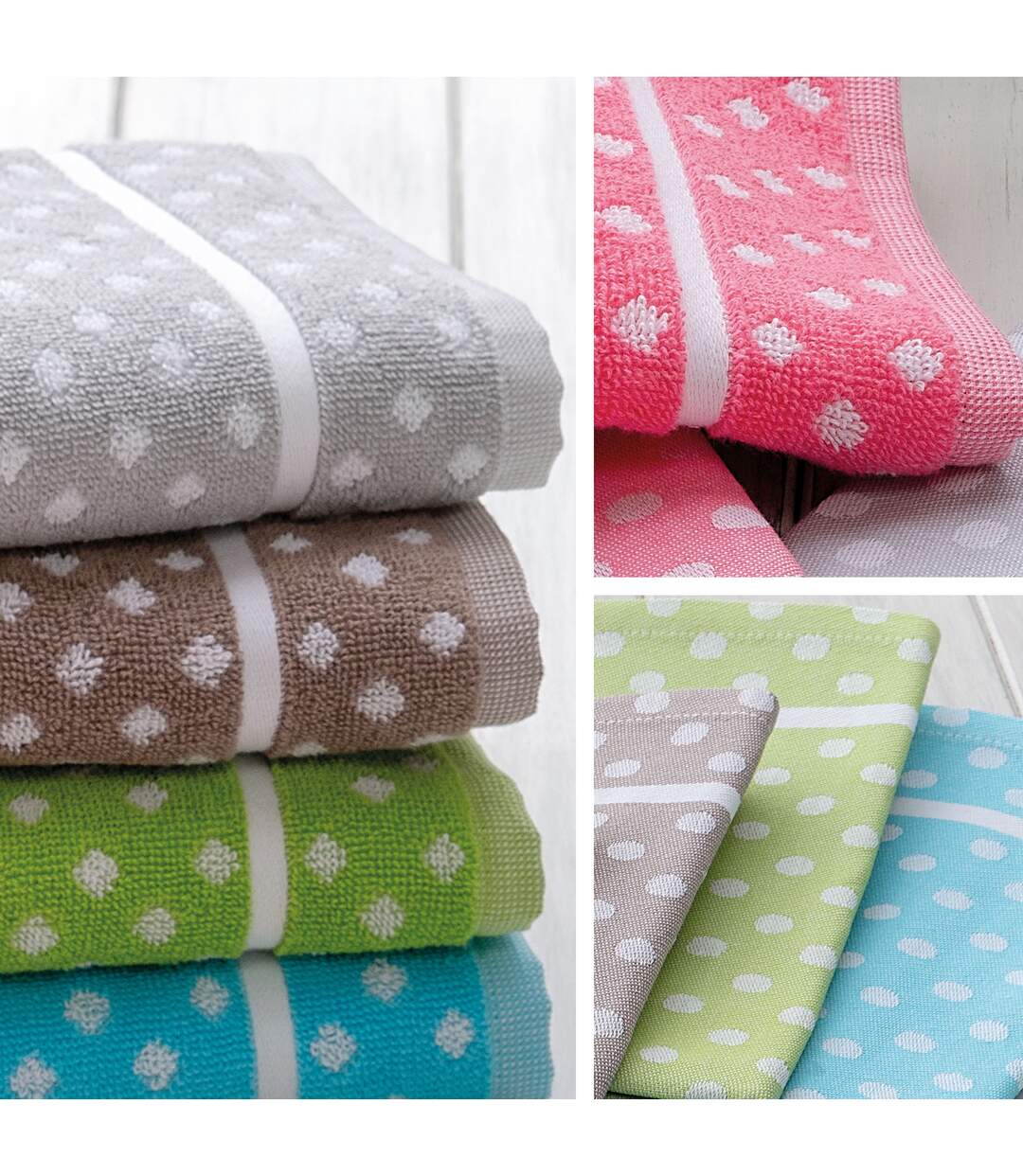 Lot de 2 torchons cuisine toile DOTS-3