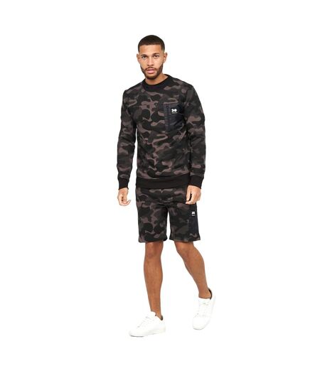 Mens velmax camo crew neck sweatshirt dark camo Crosshatch