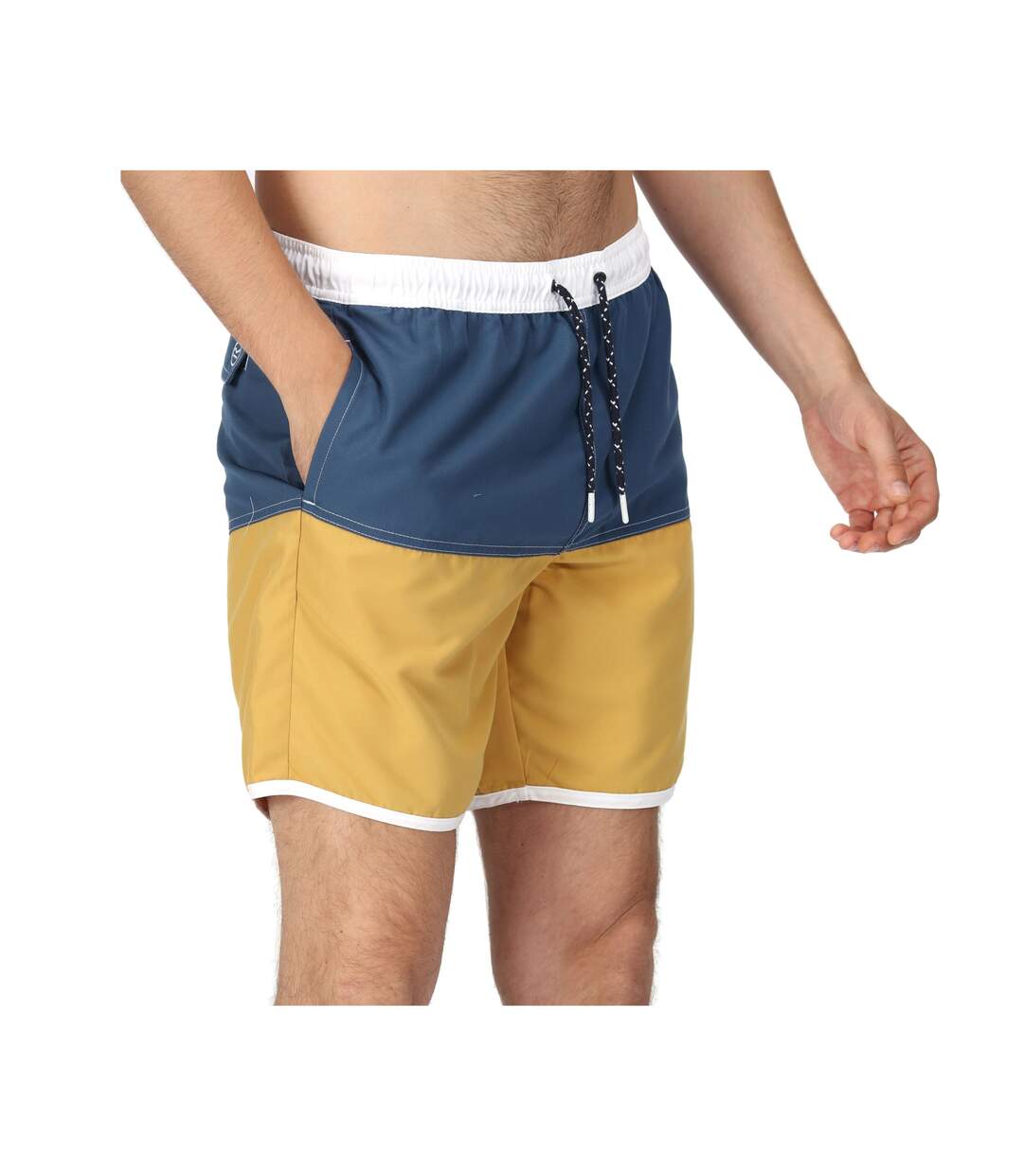 Mens benicio swim shorts dark denim/gold straw Regatta-4