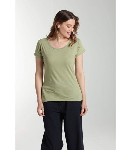 Tee Shirt Col Rond Manches Courtes Femme Marine  Sauge() | Gerard Pasquier Avec Col Rond | Gerard Pa