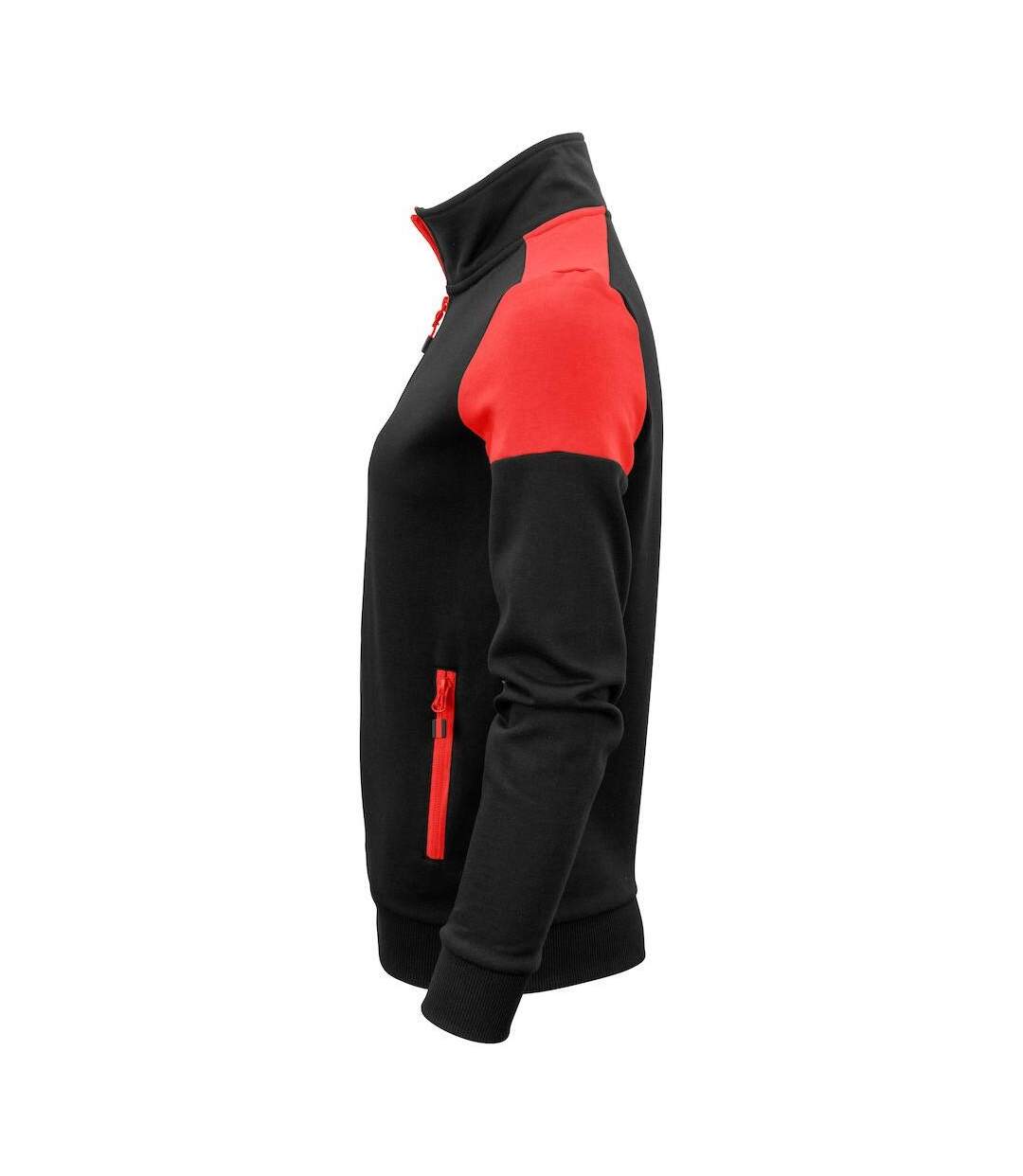 Womens/ladies Prime Jacket Black Red Printer-3