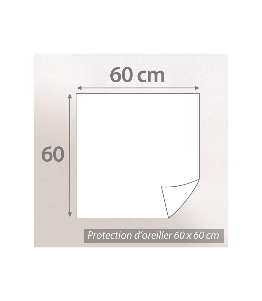 Housse de Protection d'oreiller 60x60 cm coton gratté 2 faces environ  220g/m² AUBIN