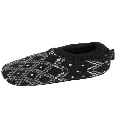 Isotoner Chaussettes d'intérieur homme maille jacquard, picots antidérapants