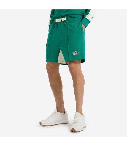 Umbro Mens Panelled Shorts (Quetzal Green/Papyrus) - UTUO2091