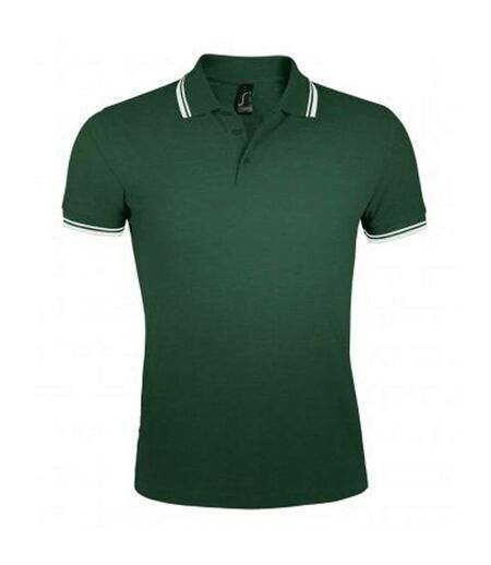 Polo manches courtes pasadena homme vert forêt/blanc SOLS