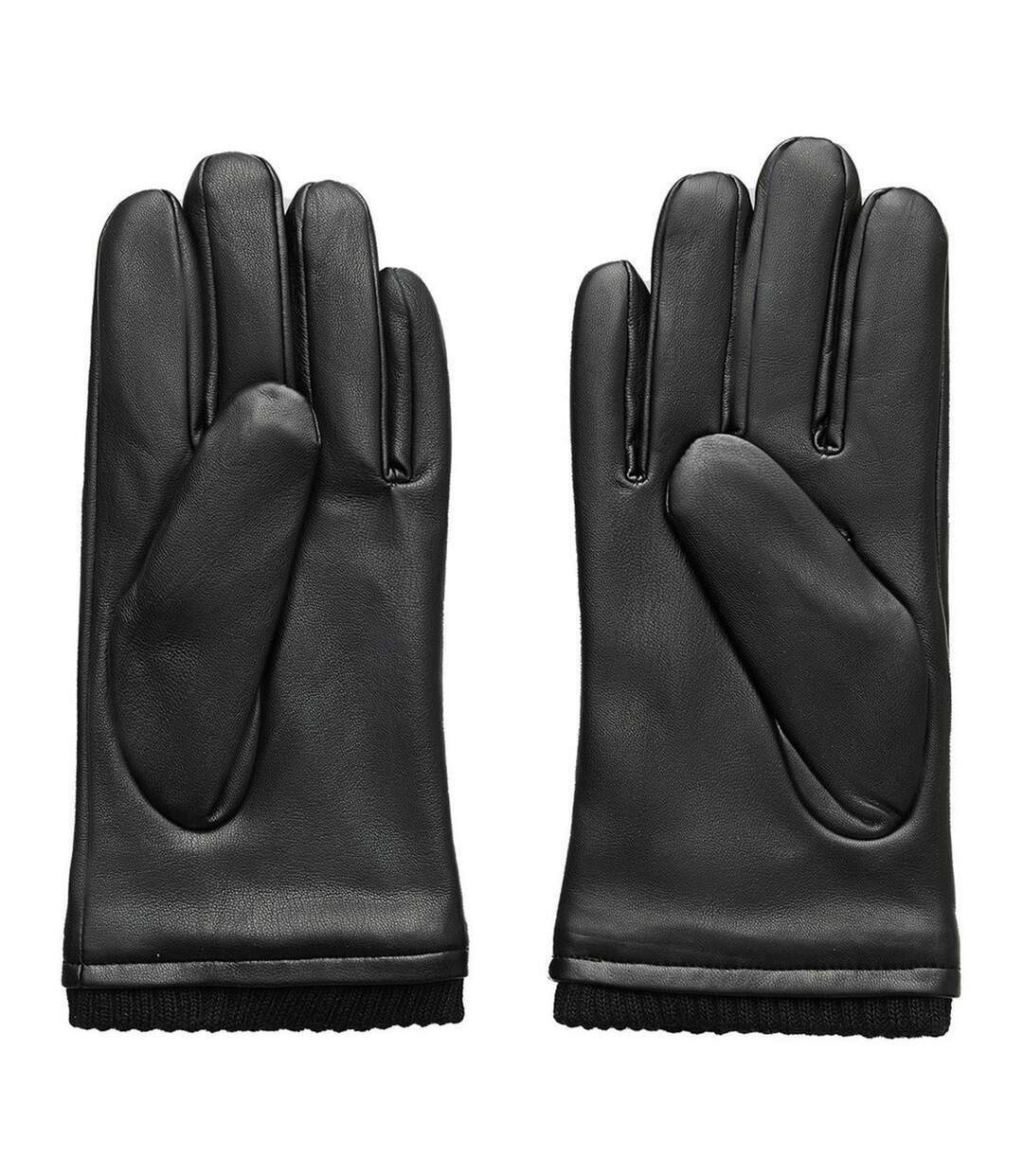 Mens Classic Leather Gloves Black French Connection-1