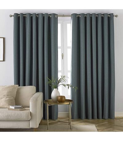 Moon eyelet curtains 90in x 54in mineral blue Furn