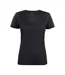 Womens/ladies Run T-shirt Black Printer RED-1