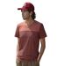 Tee-shirt homme Rouge - Col V - Manches courtes 100% coton Coupe ajustée et rayures-1