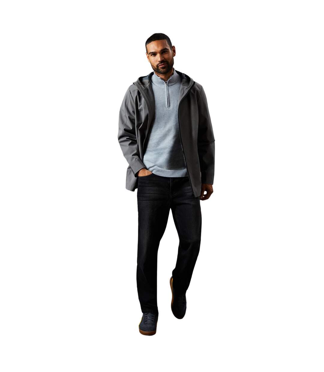 Mens water resistant hooded jacket grey Burton-3
