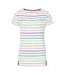Womens/ladies Breton Colour Block Stripe Short-sleeved T-shirt Multicoloured Lazy Jacks-1