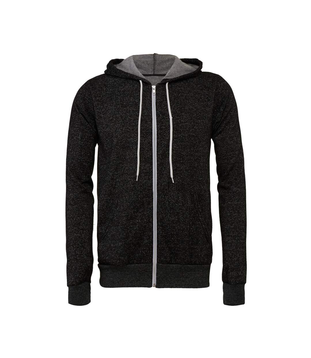 Canvas Unixex Zip-up Polycotton Fleece Hooded Sweatshirt / Hoodie Dtg Black Bella + Canvas-1