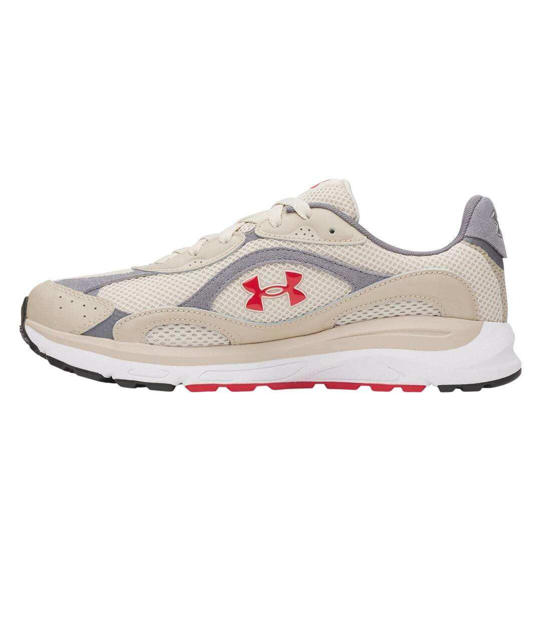 Mens Tech Athletic Leather Trainers Sandstone Sand Red Under Armour-2