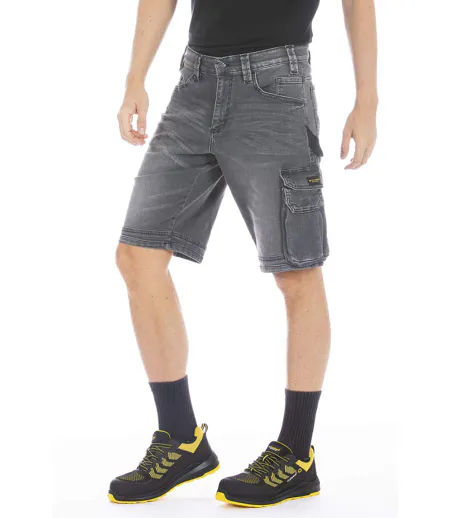 Bermuda de travail en denim stretch SUNJOBG