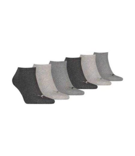 Lot De 6  Socquettes Adulte Gris Noir Gris Foncé Puma