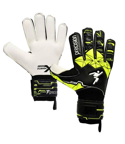 Precision Unisex Adult Fusion X Goalkeeper Gloves (Black/Fluorescent Yellow)