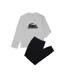 Mens Fitted Long-sleeved Pyjama Set Navy Grey Lacoste-2