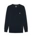 Mens cotton merino v neck sweater dark navy Lyle & Scott