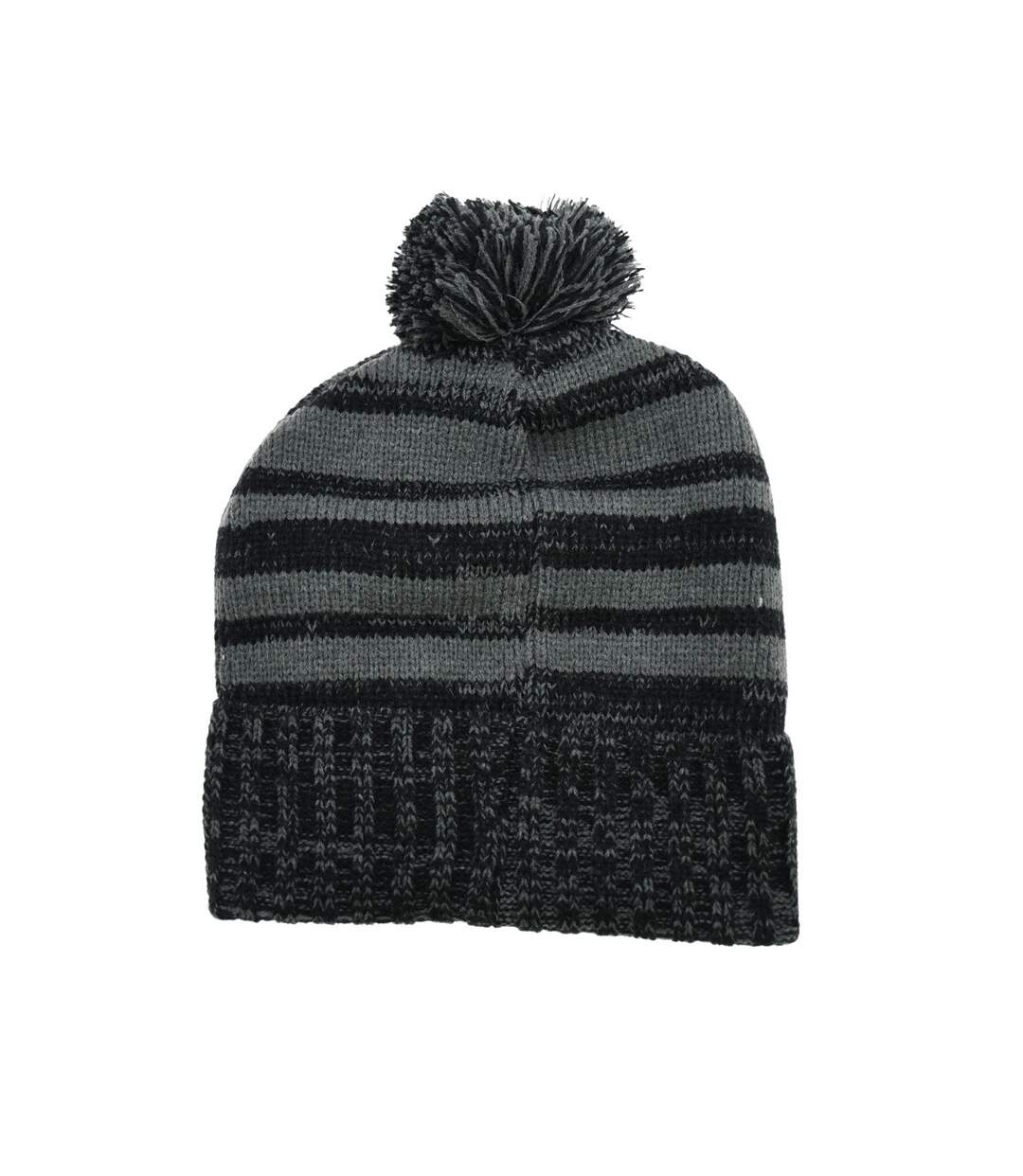 Bonnet À Pompon Noir Gris Precision-2