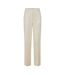 Womens/ladies Fresco Paisley Straight Trousers Coconut Off White-1