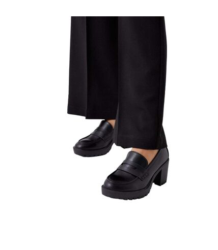 Dorothy Perkins Womens/Ladies Lenny Wide Heeled Loafers (Black) - UTDP4315
