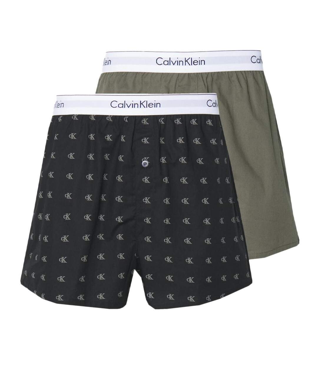 X2 Boxers Kaki/Marine Homme Calvin Klein Jeans Underwear - S-1