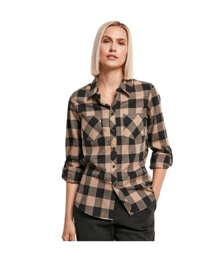Chemisier Motif/style À Carreaux Femme Noir Taupe Clair Urban Classics