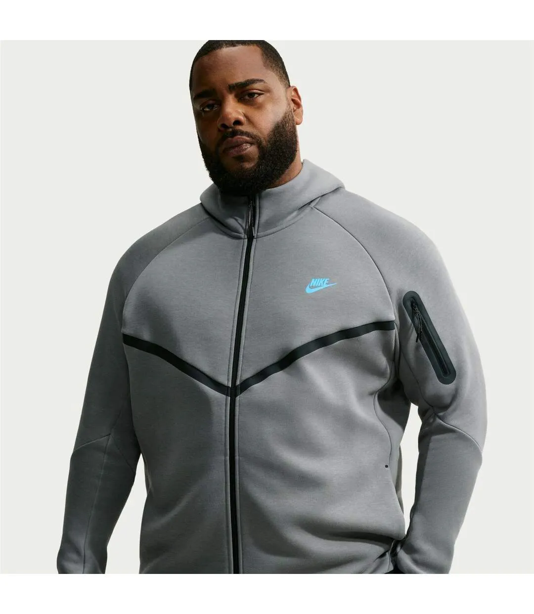 Veste À Capuche Motif/style Chevron Tech Homme Gris Nike-4