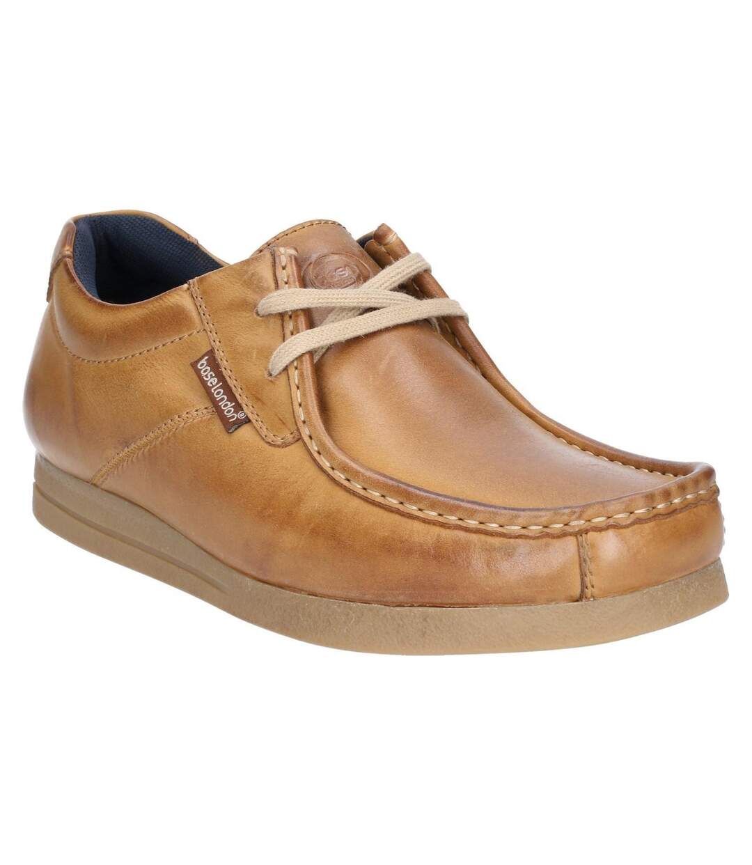 Base London Mens Leather Event Waxy Lace Up Shoe (Tan) - UTFS6636-1