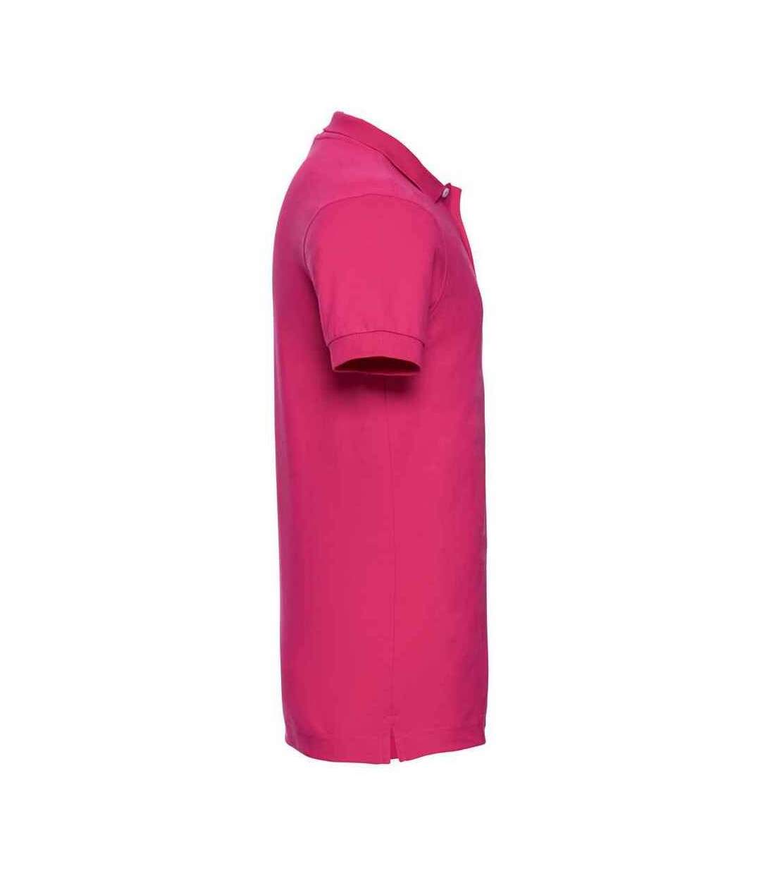 Mens stretch polo shirt fuchsia Russell