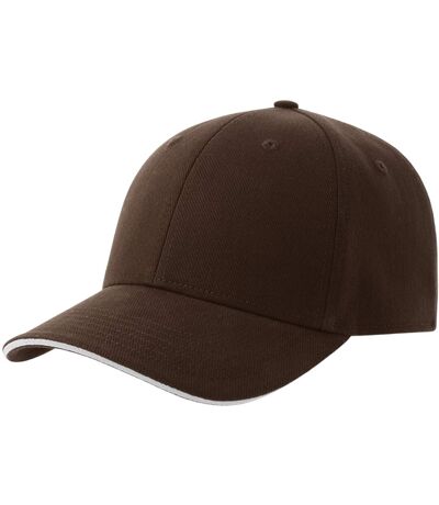 Unisex Adult Liberty Sandwich 6 Panel Sustainable Cap Brown White Atlantis