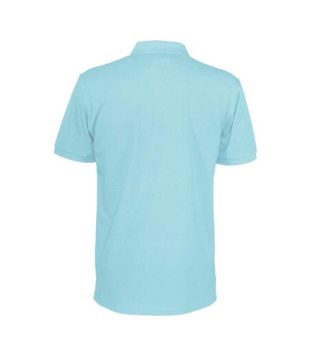 Mens Pique Polo Shirt Sky Blue Clique