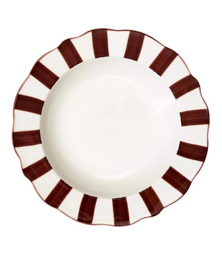 Lot de 6 Assiettes Creuses Cleo 20cm Bordeaux & Blanc
