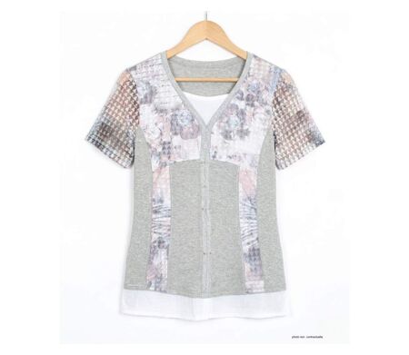 Tee-shirt MAYFLOWER BAG15087A à superposition : l'élégance fantaisie en pur coton