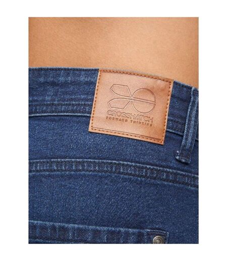 Mens Malcolm Slim Jeans Dark Wash Crosshatch