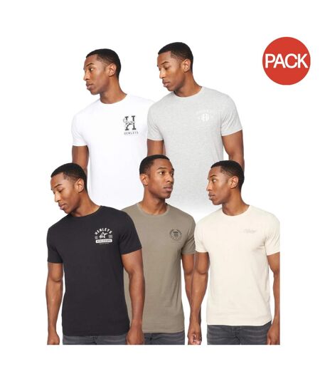 Pack of 5  Mens bayard t-shirt  multicoloured Henleys