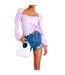 Womens/ladies Checkerboard Ruched Front Top Lilac Missy Empire-3