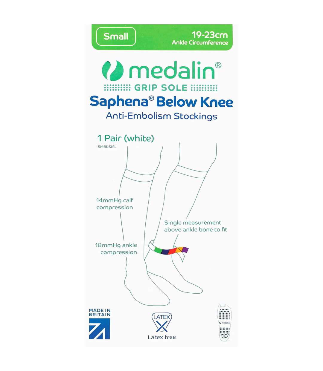 2 Pairs Graduated Compression Below the Knee Stockings with Grips-2