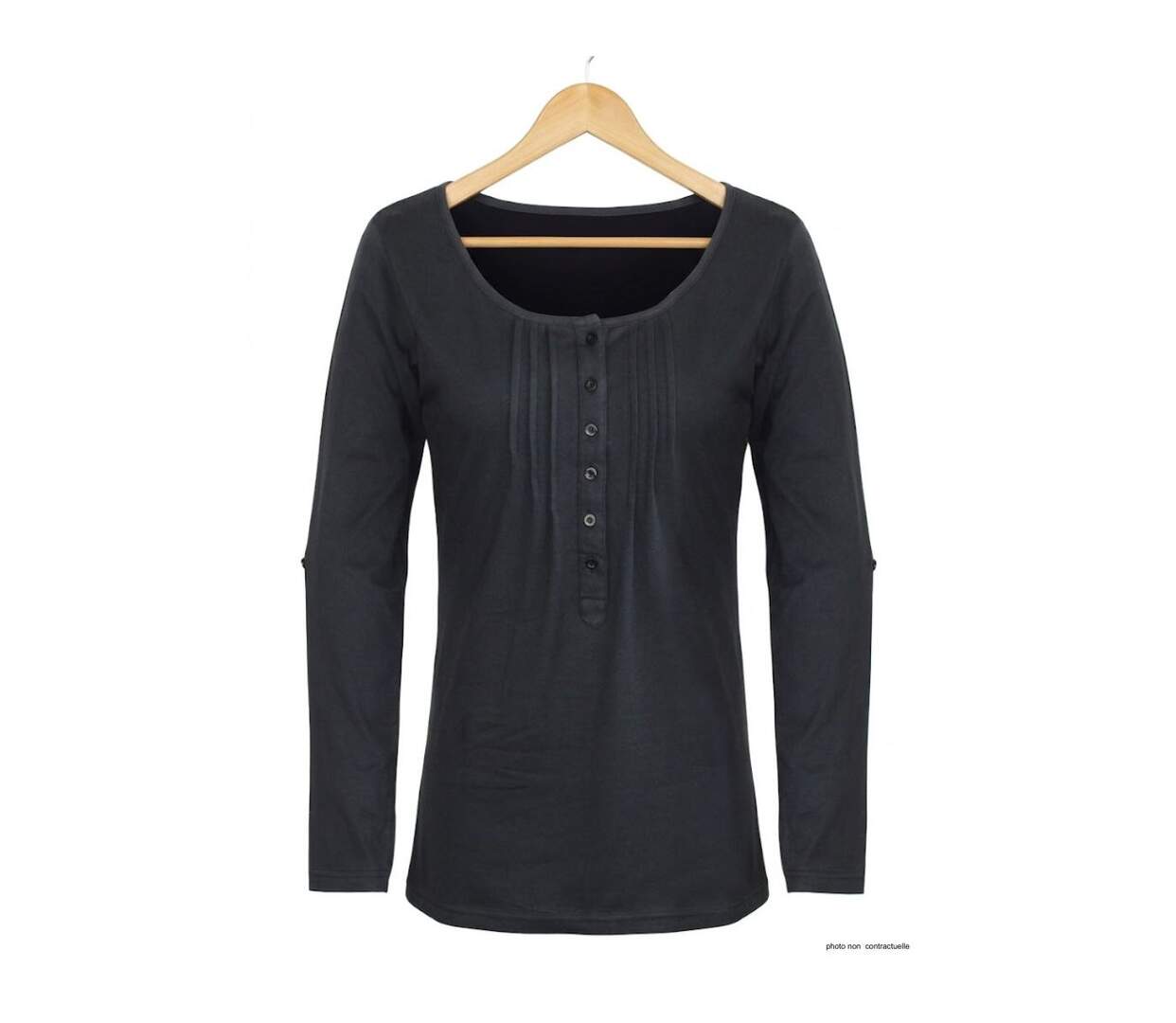 Tee-shirt MAYFLOWER NANNY3 noir à manches modulables : l'élégance du stretch-2